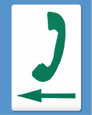 Telephone Symbol Green, Arrow Left (self-adhesive)