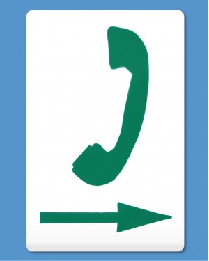 Telephone Symbol Green, Arrow Right (self-adhesive)